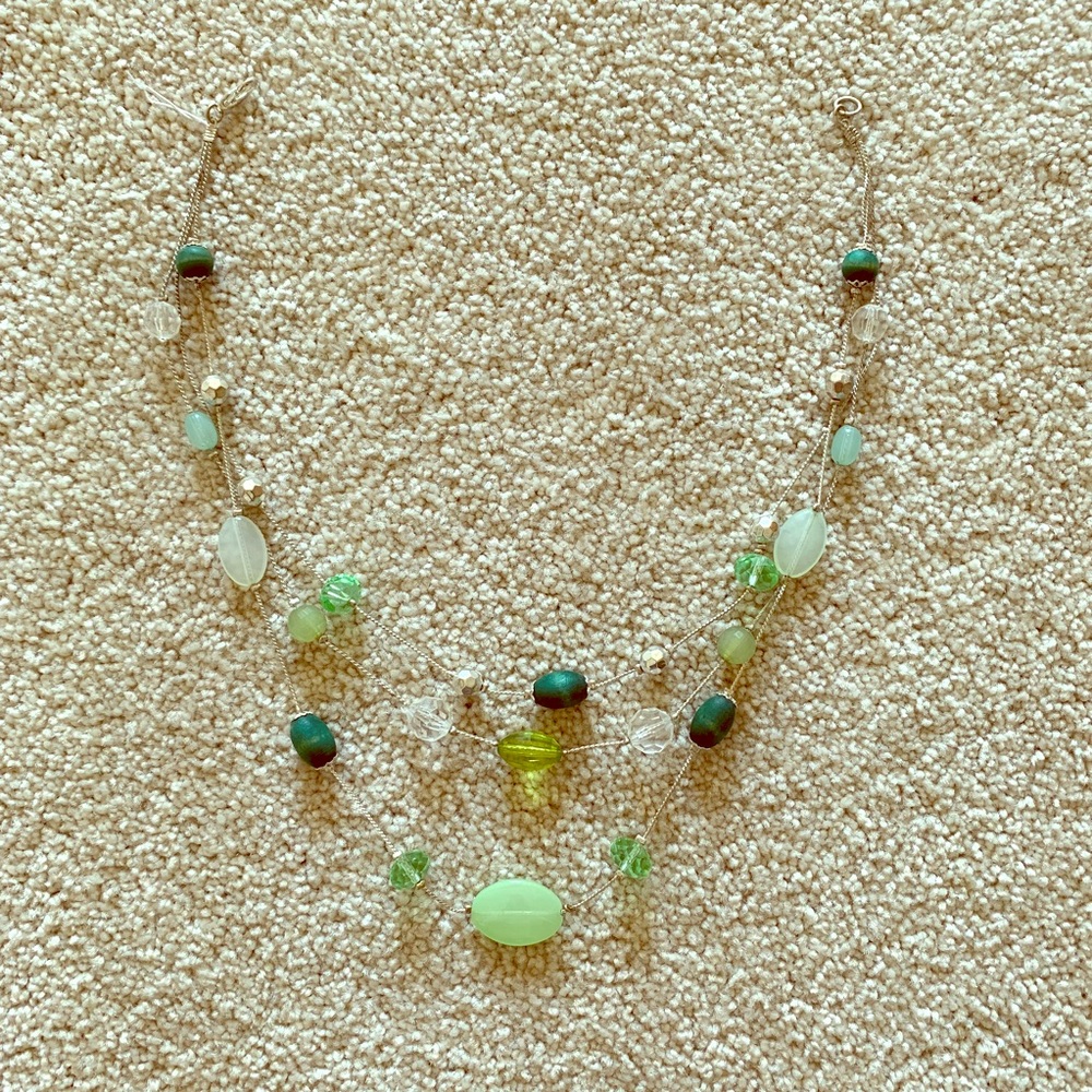 Layered Multi-shades of green necklace